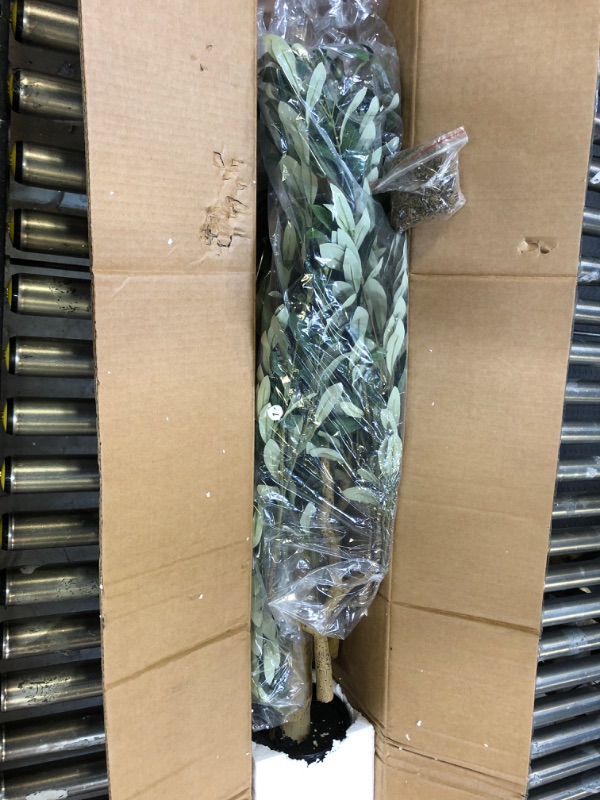 Photo 1 of Phimos Artificial Olive Tree Tall Fake Potted Olive Silk Tree with Planter Large Faux Olive Branches and Fruits Artificial Tree for Modern Home Office Living Room Floor Decor Indoor (6FT)