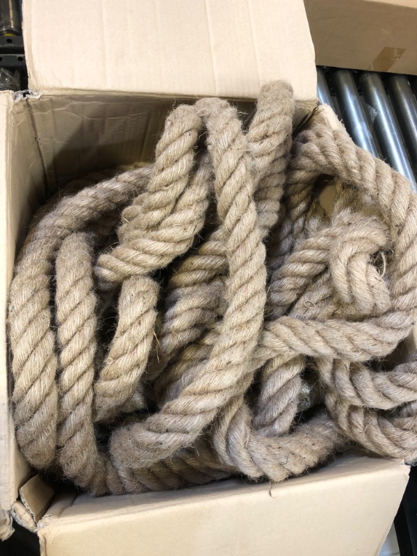 Photo 2 of Natural Jute Rope for Crafts,Decorating,Gardening, Bundling,Camping,Cat Scratching Post,Thick Hemp Rope 1/4 inch 1/2 inch 5/8 inch 3/4 inch 1 inch 1-1/4 inch 1-1/2 inch (1 1/2in×98ft)