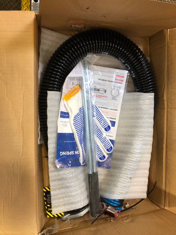 Photo 1 of YoToolGDS Right Hand Wind?Red Cone?2" Garage Door Torsion Spring with Non-Slip Winding Bars & Gloves, High Precision Electrophoresis Black Coated, for Replacement, MIN 16,000 Cycles (0.262x2''x39'')