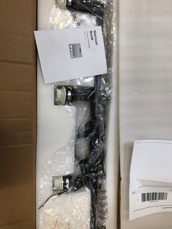 Photo 1 of 7PMBEANE Modern Rectangular Chandelier Hanging Light Fixture 4 Lights with Fabric Lampshade Adjustable for Dining Living Room Restaurant (Black)