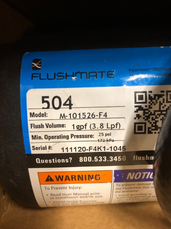 Photo 3 of Flushmate M-101526-F42 504 Series | M-101526-F4M (Single Pack)