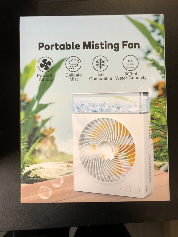 Photo 2 of Portable Misting Fan, 8000mAh 8-Inch Rechargeable Battery Operated Fan with 600mL Water Tank, Quiet USB Battery Powered Fan for Camping Home Office