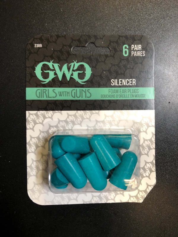 Photo 2 of Allen Company Girls with Guns® Silencer Foam Earplugs, 32 dB NRR, ANSI S3.19 & CE EN352-1 Hearing Protection Rated, 6-Pairs per Pack, Teal