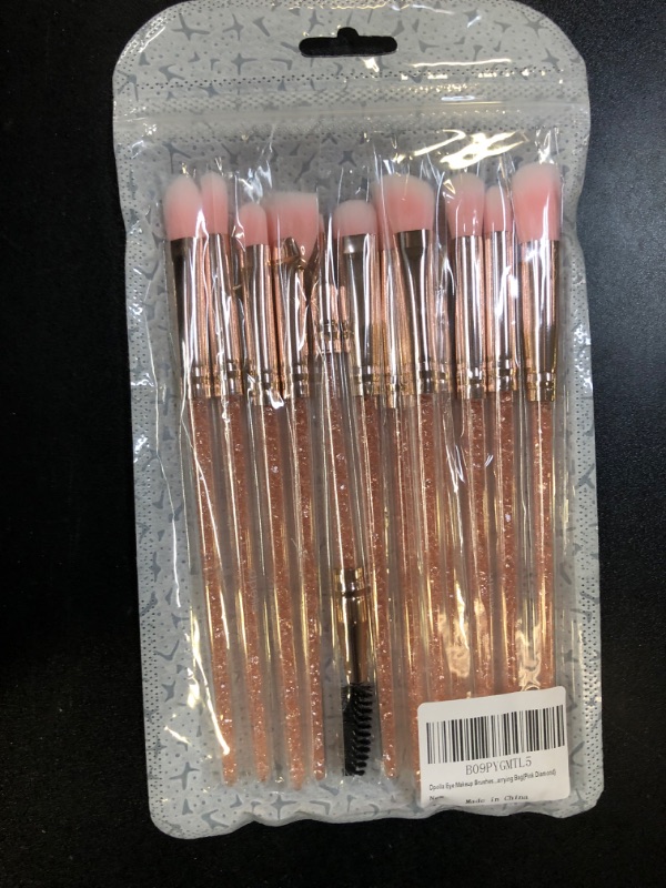 Photo 1 of Dpolla Eye Makeup Brushes,12 PCS Professional Eye shadow, Concealer, Eyebrow, Foundation, Powder Liquid Cream Blending Brushes Set With Carrying Bag(Pink Diamond)
