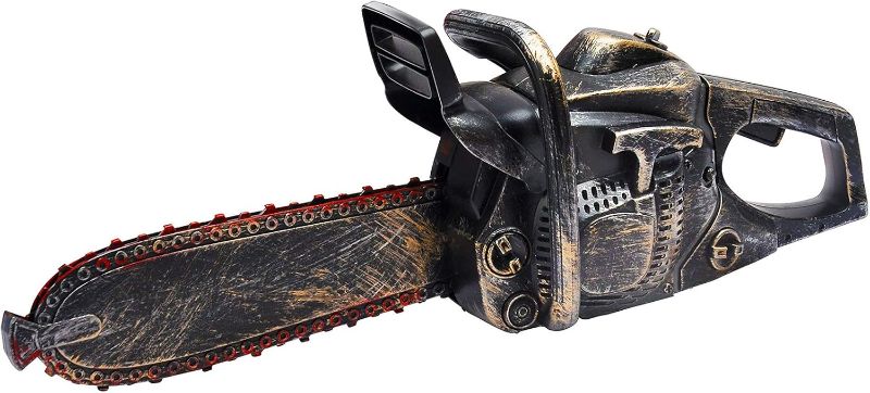 Photo 1 of 16" Bloody Rusty Electric Chainsaw - Battery Operated Chainsaw Massacre Role Play Accessory with Motion & Sound Effects for Halloween Cosplay Prop, Decorations
