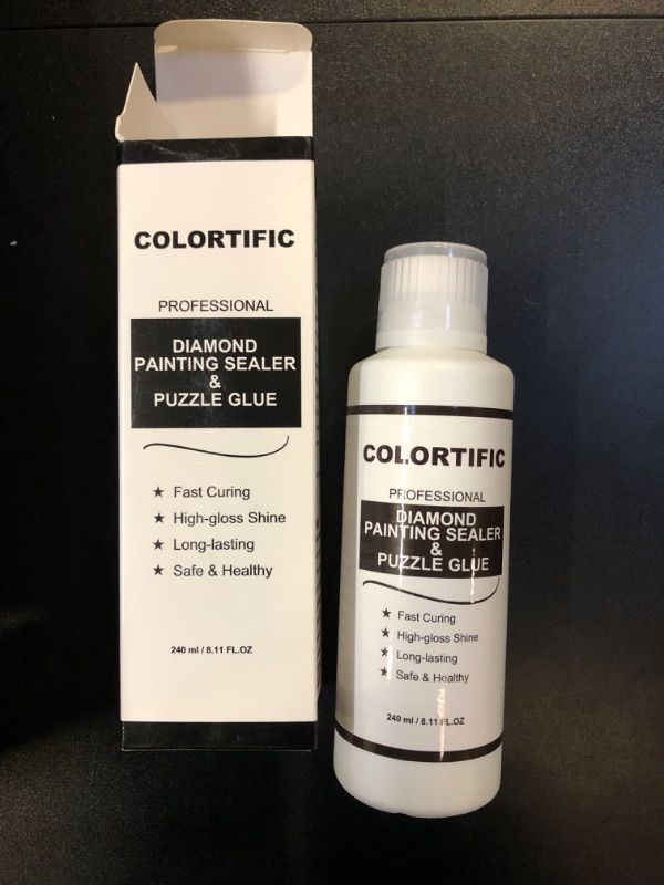 Photo 2 of Colortific Diamond Painting Sealer Glue - 240ml High Gloss Shine Finish and Long Lasting Top Coat Glue for Home DIY Diamond Painting and Puzzle Glue (8oz)