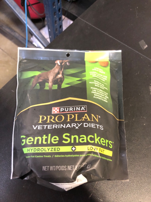 Photo 2 of Purina Pro Plan Veterinary Diets Gentle Snackers Hydrolyzed Plus Low Fat Dog Treats - 8 oz. Pouch exp 11/2024