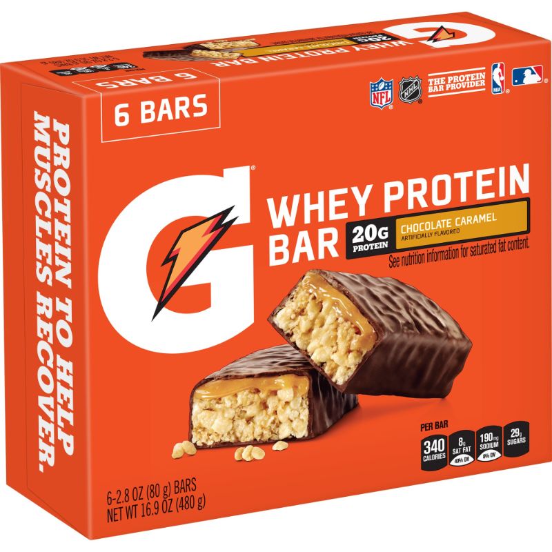 Photo 1 of Gatorade Whey Protein Recover Bar Chocolate Caramel 20g Protein 6 Count
EXP DEC 9 2024