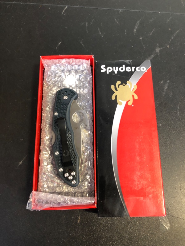 Photo 2 of Spyderco Delica4 Gray FRN w/ Emerson Opener Plain Edge Knife