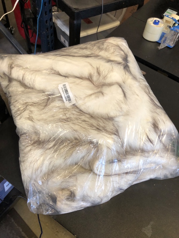 Photo 2 of BATTILO HOME Faux Fur Throw Blanket Cream Thick Warm Decorative Throw Blankets for Couch Soft Fuzzy Cozy Fox Fur Throw Reversible to Plush Velvet