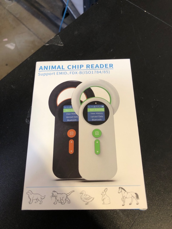 Photo 2 of Symcode Bluetooth Animal Microchip Tag Reader Scanner Wireless RFID EMID Animal Handheld Reader Pet ID Scanner Rechargeable Animal Chip Scanner Pet Tag Scanner FDX-B(ISO 11784/11785) ID64 RFID