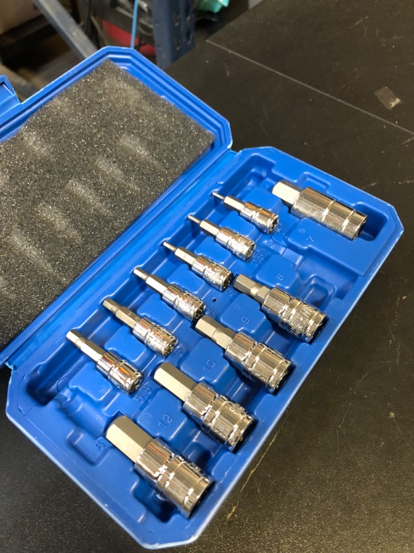 Photo 1 of CASOMAN 13 Piece Hex Bit Socket Set, S2 Steel Bit Socket Tool Kit, Metric, 2mm-14mm, Allen Bit Socket Kit