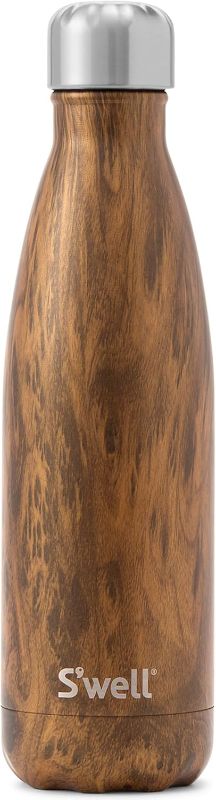 Photo 1 of S'well Stainless Steel Water Bottle, 17oz, Teakwood, Triple Layered Vacuum Insulated Containers Keeps Drinks Cold for 36 Hours and Hot for 18, BPA Free, Perfect for On the Go
