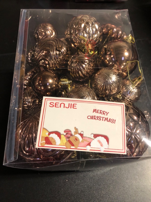 Photo 2 of Christmas Ornaments Set with 36pcs Shatterproof Christmas Tree Decorations Multi-Size Christmas Ball Ornaments with 7 Styles Brown
