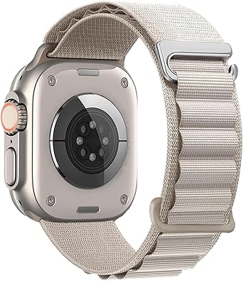 Photo 1 of Sport Alpine Loop Strap Compatible with Apple Watch Band 38/40/41/42/44/45/46/49mm,Breathable Nylon Braided Wristband for iWatch Ultra 2,Series 10 9 8 7 6 5 4 3 2 1 SE,Light Gray,42mm for Series 3/44/45/46/49mm