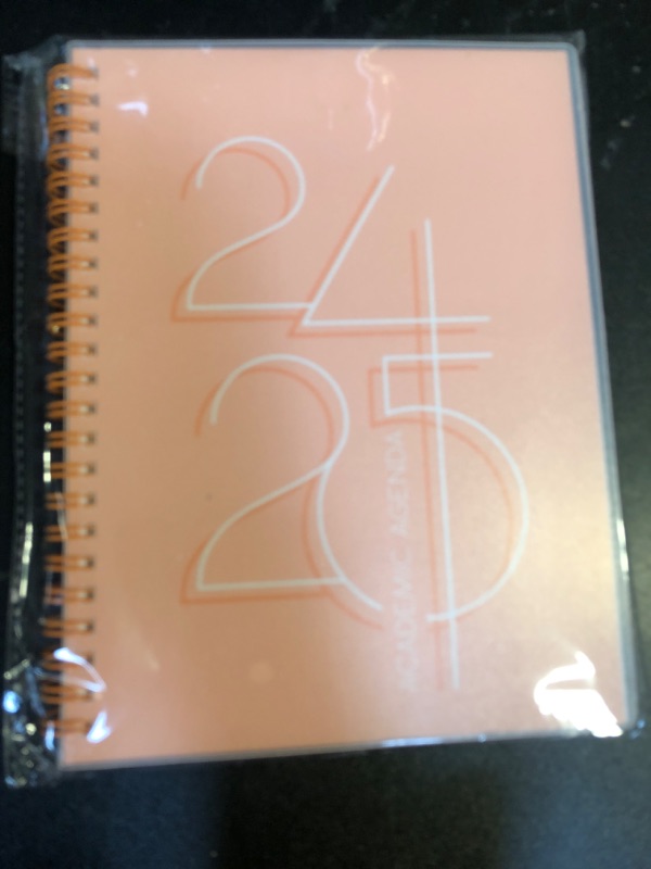 Photo 2 of Riley's Planner 2024-2025 Academic Year, 18-Month Academic Weekly Planner - Deco Weekly & Monthly Agenda Planner, Flexible Cover, Notes Pages, Twin-Wire Binding (8 x 6 inch, Peach)