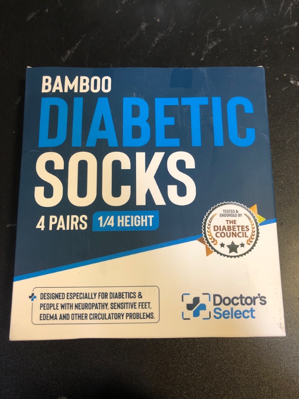 Photo 2 of Doctor's Select Bamboo Viscose Diabetic Socks for Women & Men (4 Pairs) | White Ankle Womens Diabetic Socks | Extra Wide Calf and Ankle Diabetic Socks for Women Size 6-9 | 9-11