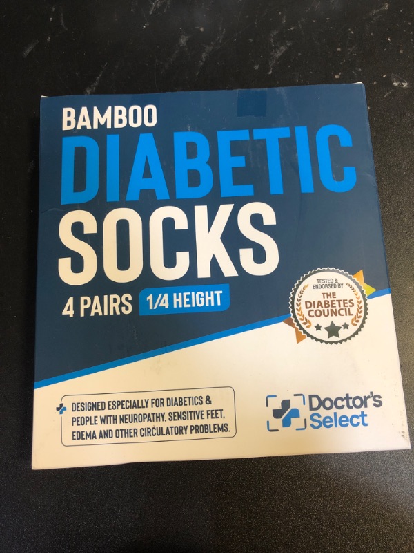 Photo 2 of Doctor's Select Bamboo Viscose Diabetic Socks for Women & Men (4 Pairs) | White Ankle Womens Diabetic Socks | Extra Wide Calf and Ankle Diabetic Socks for Women Size 6-9 | 9-11