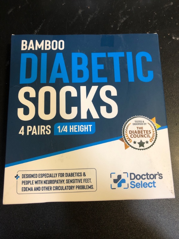 Photo 2 of Doctor's Select Bamboo Viscose Diabetic Socks for Women & Men (4 Pairs) | White Ankle Womens Diabetic Socks | Extra Wide Calf and Ankle Diabetic Socks for Women Size 6-9 | 9-11