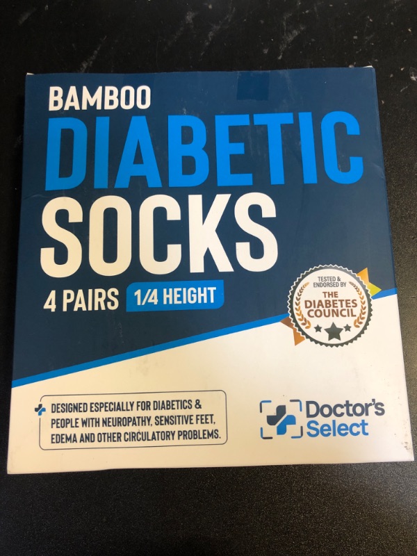 Photo 2 of Doctor's Select Bamboo Viscose Diabetic Socks for Women & Men (4 Pairs) | White Ankle Womens Diabetic Socks | Extra Wide Calf and Ankle Diabetic Socks for Women Size 6-9 | 9-11