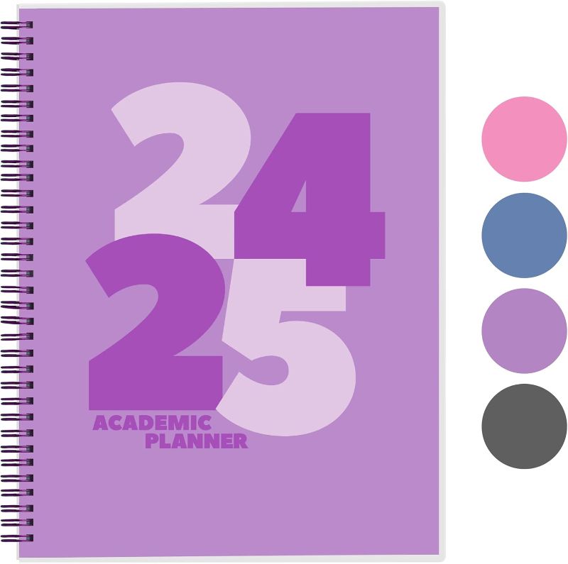 Photo 1 of Riley's Planner 2024-2025 Academic Year, 18-Month Chunky Weekly Planner - Bold & Distinct Weekly & Monthly Agenda Planner, Sturdy Cover, Notes Pages, Twin-Wire Binding (8.5 x 11 inch, Purple)
