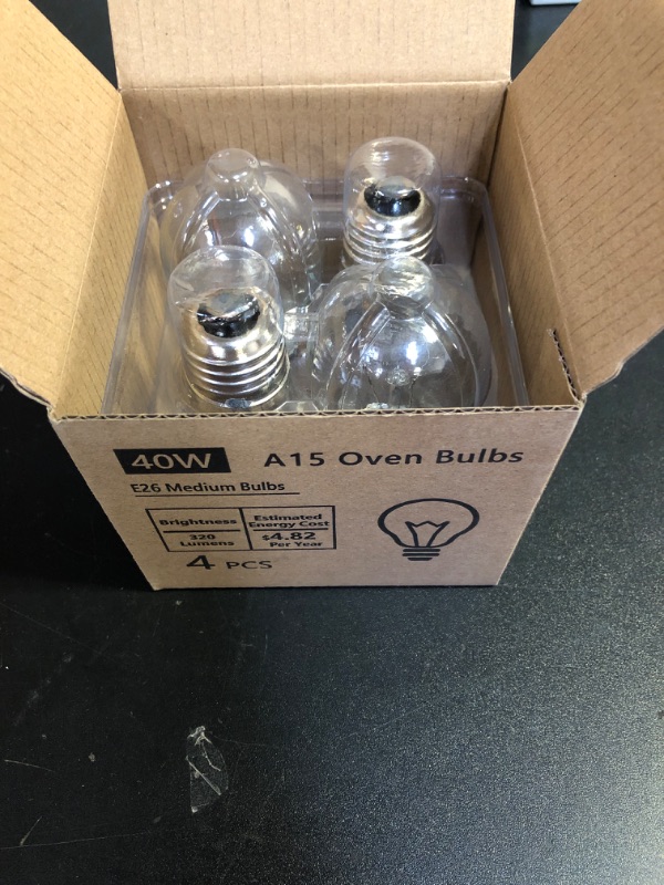 Photo 2 of 4 Pack A15 40W 120V Oven Bulbs with E26 Standard Medium Base, A15 Appliance Light Bulb for Refrigerators, Ovens and 16.3 Inches Lava Lamp