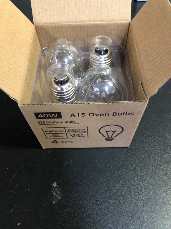 Photo 2 of 4 Pack A15 40W 120V Oven Bulbs with E26 Standard Medium Base, A15 Appliance Light Bulb for Refrigerators, Ovens and 16.3 Inches Lava Lamp