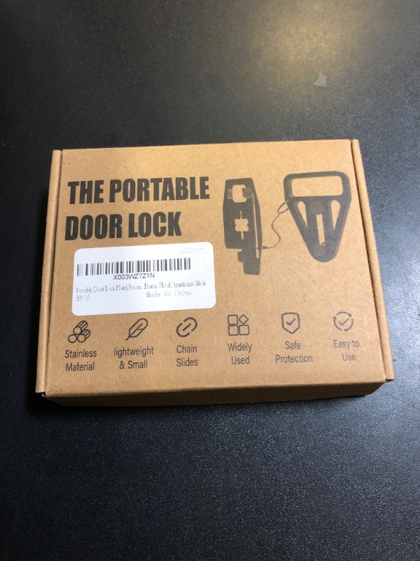 Photo 1 of Portable Door Lock,Hotel Room Door Lock Provide Extra Privacy and Security, Metal Door Lock Suitable for Home, Hotel, Apartment, Black