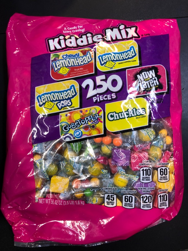 Photo 3 of Lemonhead, Now & Later, Gobstoppers & Chuckles Kiddie Mix, Candy, Chewy and Hard Candy Mix, Individually Wrapped Treats, Variety Pack, Back to School Candy Snack, 3.5 lb Bag (250 Pieces) (BB DEC2024)