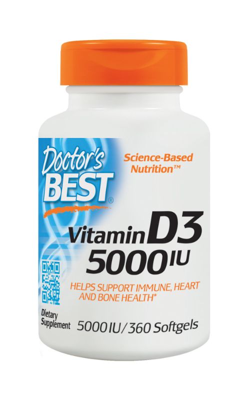 Photo 1 of Doctor's Best, Vitamin D3, 125 Mcg (5,000 IU), 360 Softgels (EXP JUN2027)