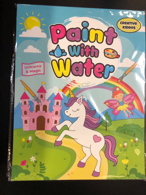 Photo 2 of Paint With Water Coloring Book for Toddlers: Mess Free Kids Watercolor Painting Activity Kit - Arts and Crafts For Ages 3 4 5 6 Years Old - Unicorns and Magic - Travel Gift Toy, Kids Stocking Stuffers