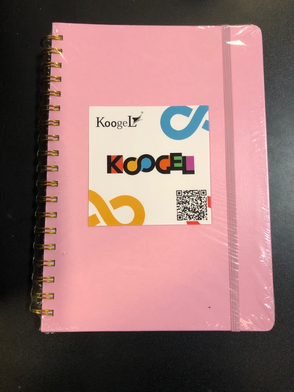 Photo 2 of Koogel Pink B5 Spiral Journal Notebook, Hardcover Notebook with 300 Numbered Pages Wide Ruled Journal for Writing Work School