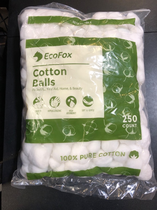 Photo 2 of Jumbo Cotton Balls (250 Count) | Extra Absorbent, 100% Pure Hypoallergenic & Organic Cotton | Eco-Friendly & Natural | Perfect for Makeup Removal, Arts & Crafts & More..