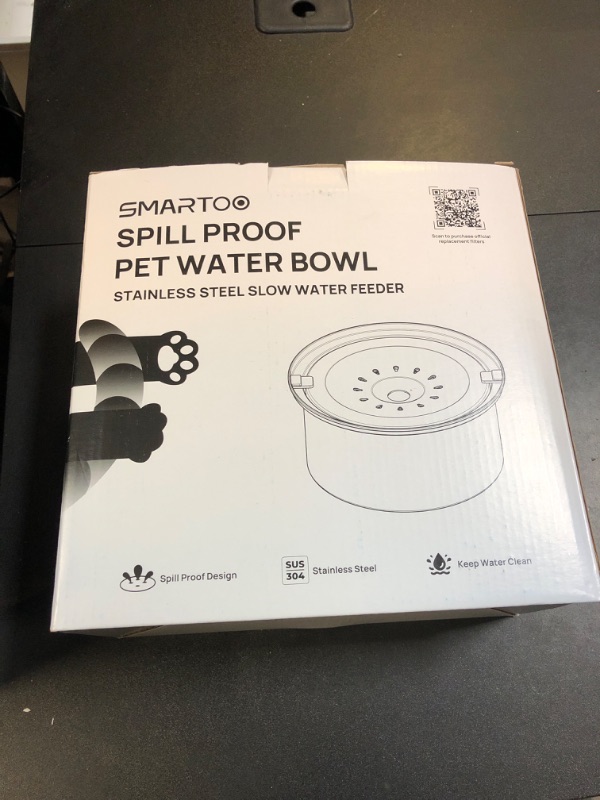 Photo 3 of Smartoo 4L No Spill Dog Water Bowl - 136oz Large Capacity Stainless Steel No Drip Slow Water Feeder Dogs Bowl - Spill Proof Vehicle Carried Travel Dog Water Dispenser for Messy Drinkers