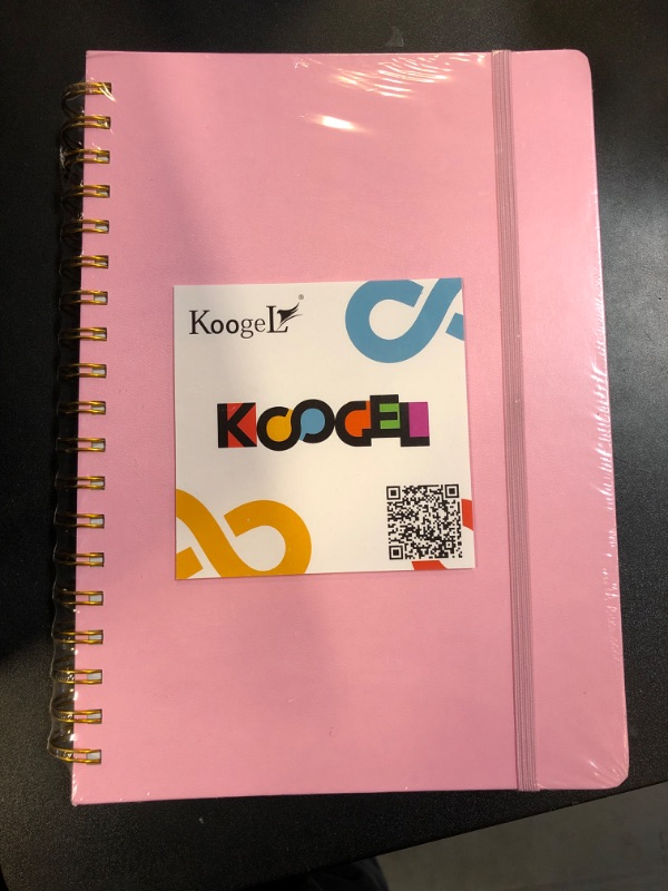 Photo 2 of Koogel Pink B5 Spiral Journal Notebook, Hardcover Notebook with 300 Numbered Pages Wide Ruled Journal for Writing Work School