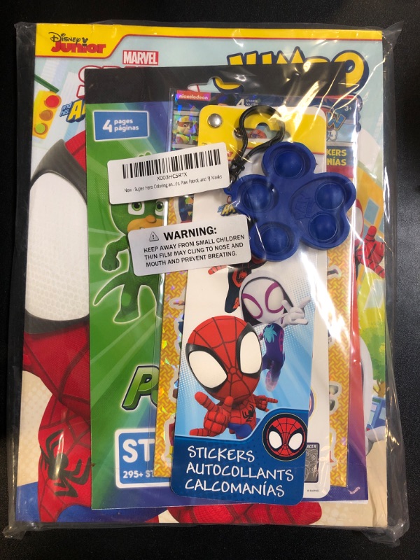 Photo 2 of Super Hero Coloring and Activity Books Set for Boys, Kids - Spidey Amazing Friends, Paw Patrol, and PJ Masks