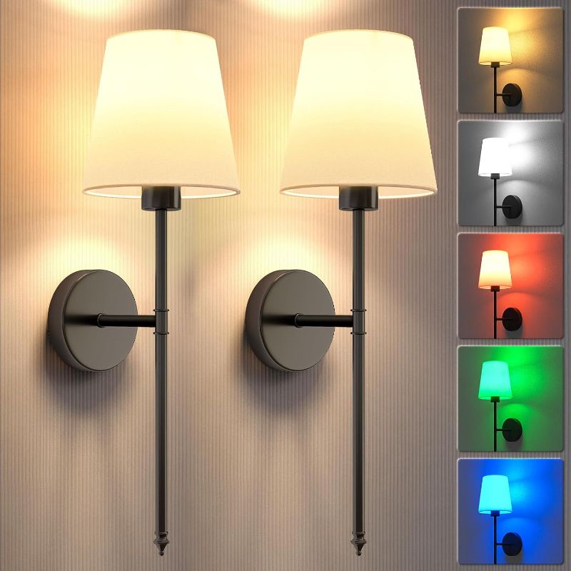 Photo 1 of Wall Lights Battery Operated Wall Sconces Set of 2,Gold Wireless Wall Sconces with Remote,9 Colors Modes Rechargeable Wall lamp for Bedroom Living Room
