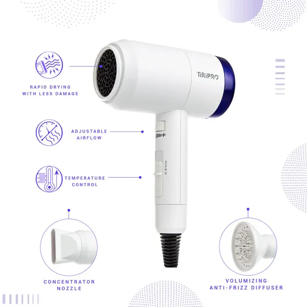 Photo 5 of Prisma Pro Dryer with Adjustable Airflow Technology Infrared Ceramic Heater Rapid Drying Times Crushed Tourmaline Gemstones  Ensure Static & Frizz Free Enhances Shine & Smoothness New 