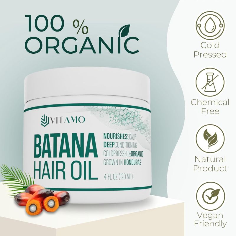 Photo 2 of 100% Organic Batana oil for Hair Growth | Pure Elaeis Oleifera | Natural Cold Press Extraction Method | Dr Sebi Scalp Care Hair Shine treatment for Men & Women | No Burnt Smell