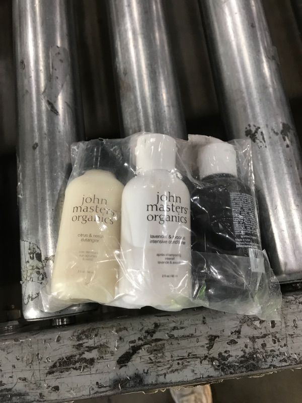 Photo 1 of John Masters Travel Detangler, Shampoo, & Conditioner 2oz Each