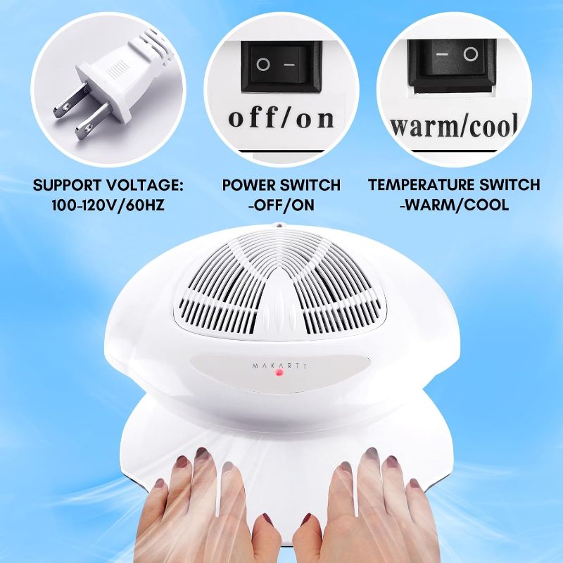 Photo 2 of Makartt Nail Dryer, 400W Air Nail Fan Dryer with Automatic Sensor Nail Polish Dryer for Regular Polish Nail Blow Dryer Warm and Cool Wind Nail Dryer Fan for Manicure Pedicure Salon Home Use