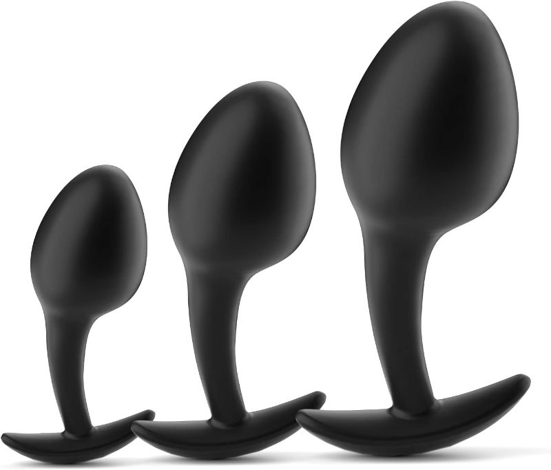 Photo 1 of Anal Plugs, Butt Plug Trainer Kit, Pack of 3 Silicone Anal Butt Plug Adult Sex Toy for Beginners Advanced Anal Toys for Men and Women