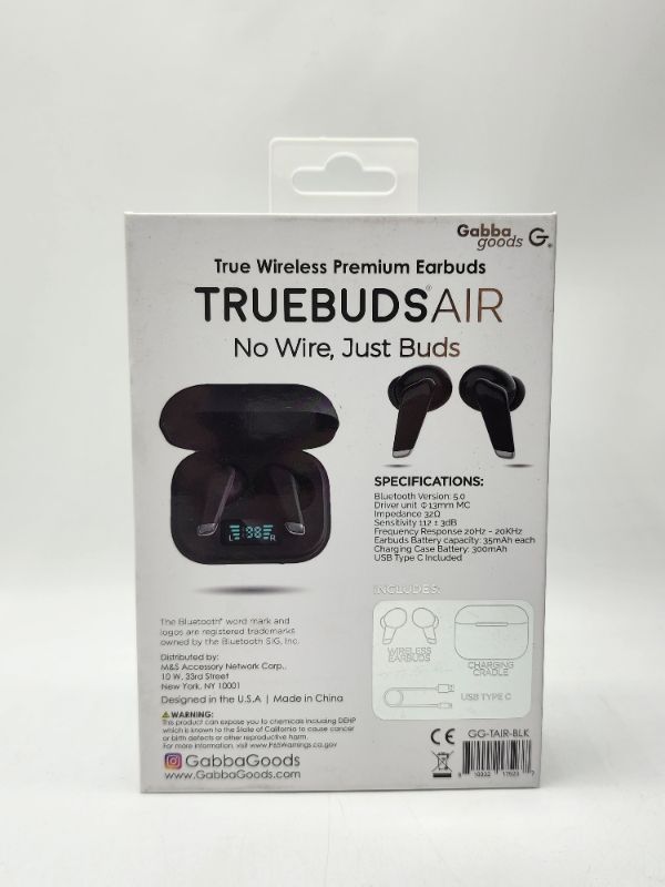 Photo 1 of Premium TrueBuds Air True Wireless Earbuds with Charging Case and LED Battery Life Indicator