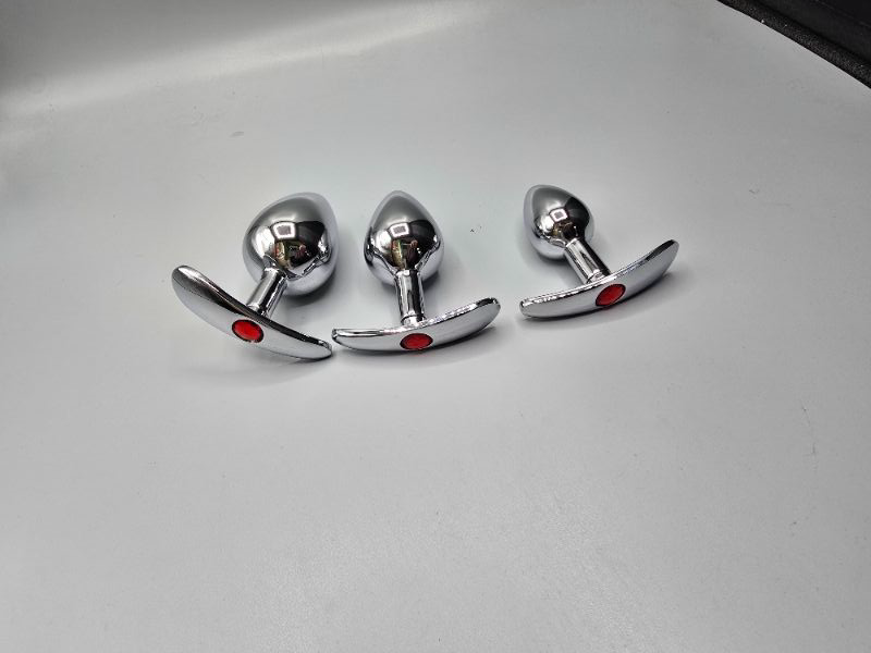 Photo 1 of Anal Butt Plug Jeweled Anal Plug Small Medium Big Size Aluminum Alloy Metal Smooth Butt Plug Man Anal Private Goods