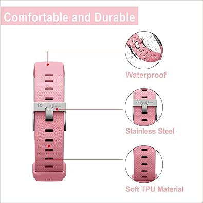 Photo 4 of Pink PIVHH Fitness Tracker with Heart Rate Blood Monitor, Sleep Tracker, Step Count, Alarm, Walking, Running & Biking Modes– Charger Not Included 