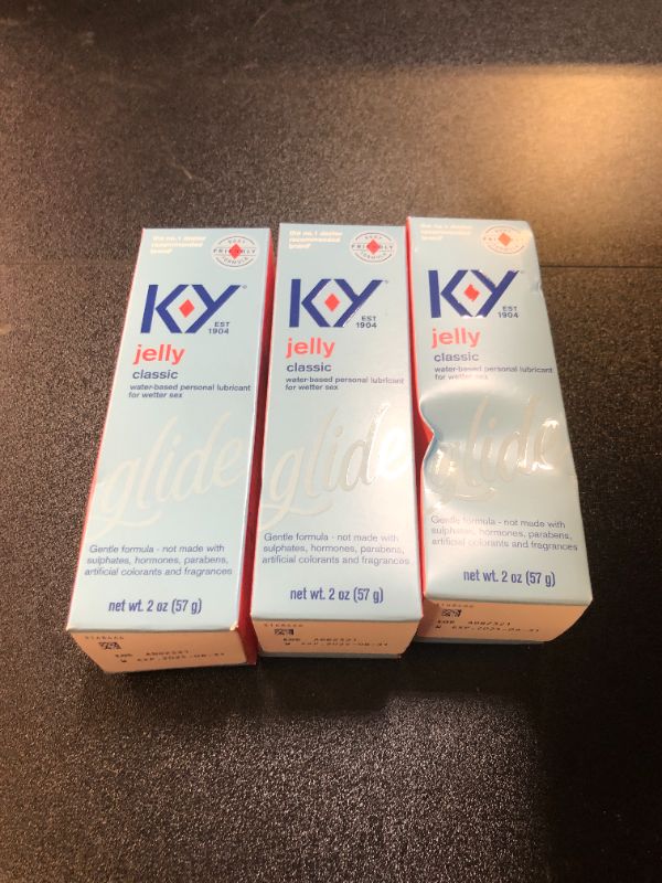 Photo 1 of  3 PACK- K-Y Jelly Water-Based Personal Lube - BEST BY 08/2025
