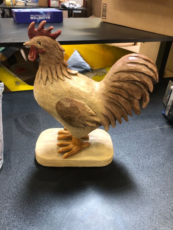 Photo 1 of  Wooden Hand Carved Wooden Rooster