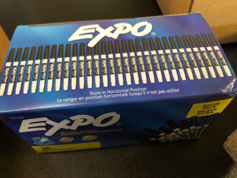 Photo 1 of EXPO Low Odor Dry Erase Marker Fine Point Black 36/Box 1921062