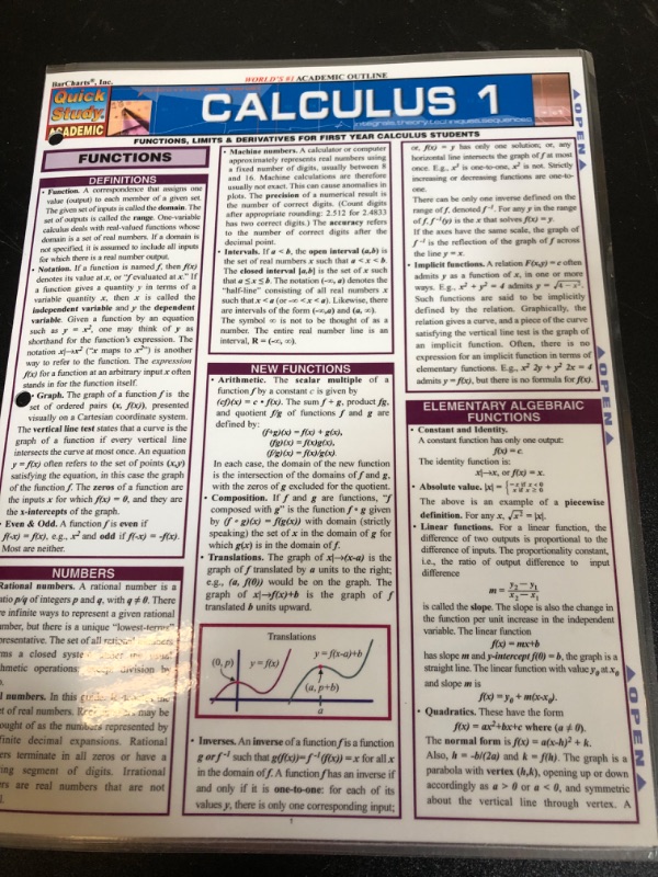 Photo 2 of Calculus 1 Study Chart