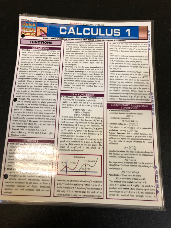 Photo 2 of Calculus 1 Study Chart